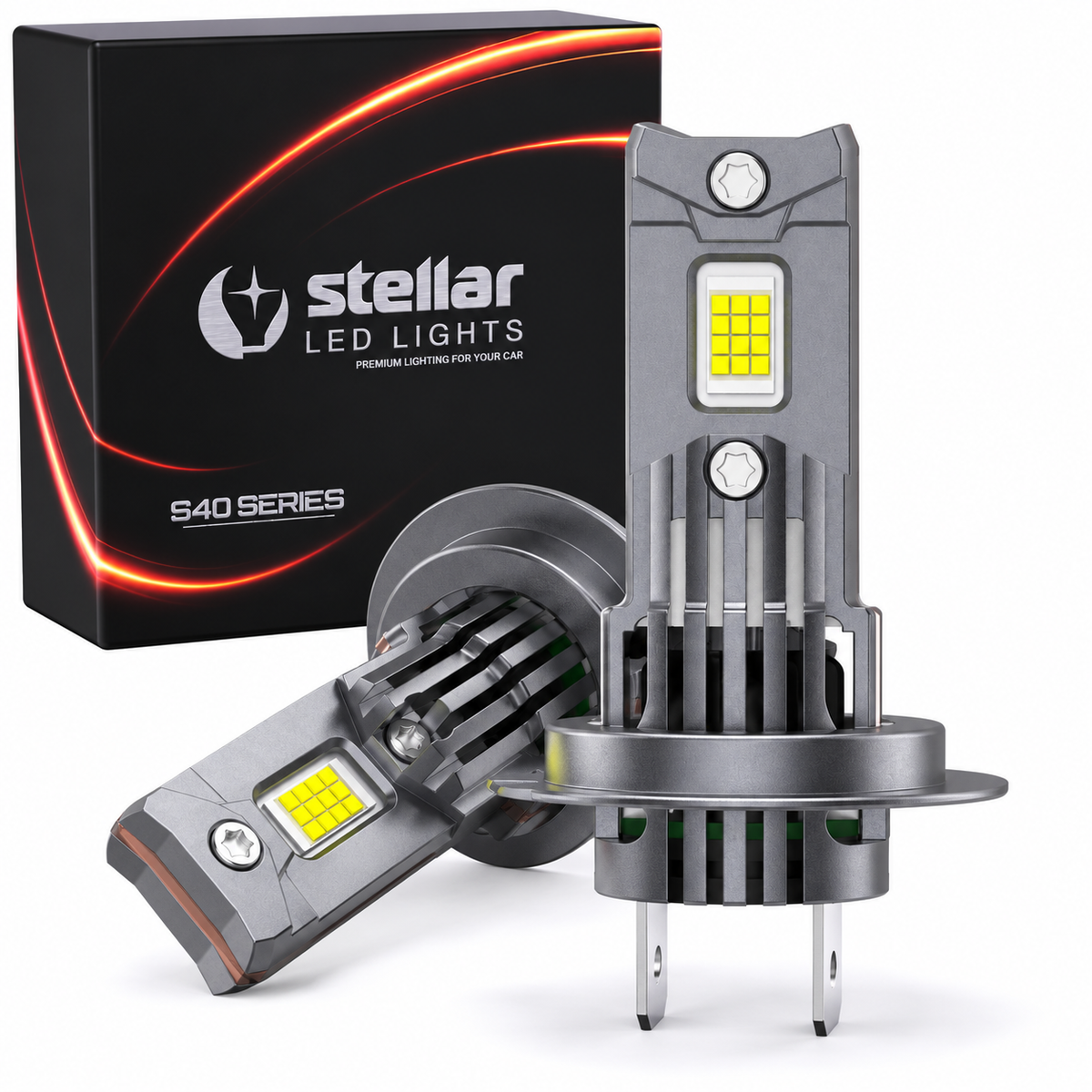 Stellar Lampe H7 (S40) – 1 Paar (2 Stück) LED, +400 % Helligkeit, 1 Jahre Garantie (Copy)