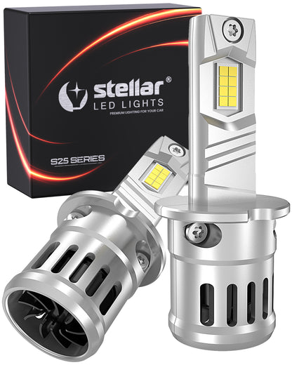 Stellar Lampe H3 (S25) – 1 Paar (2 Stück) LED, +200 % Helligkeit, 1 Jahre Garantie