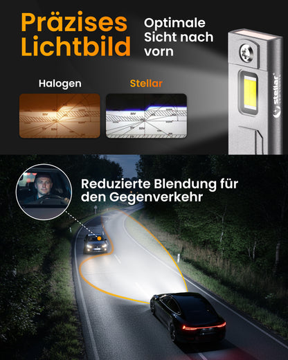Stellar Lampe H3 (S25) – 1 Paar (2 Stück) LED, +200 % Helligkeit, 1 Jahre Garantie