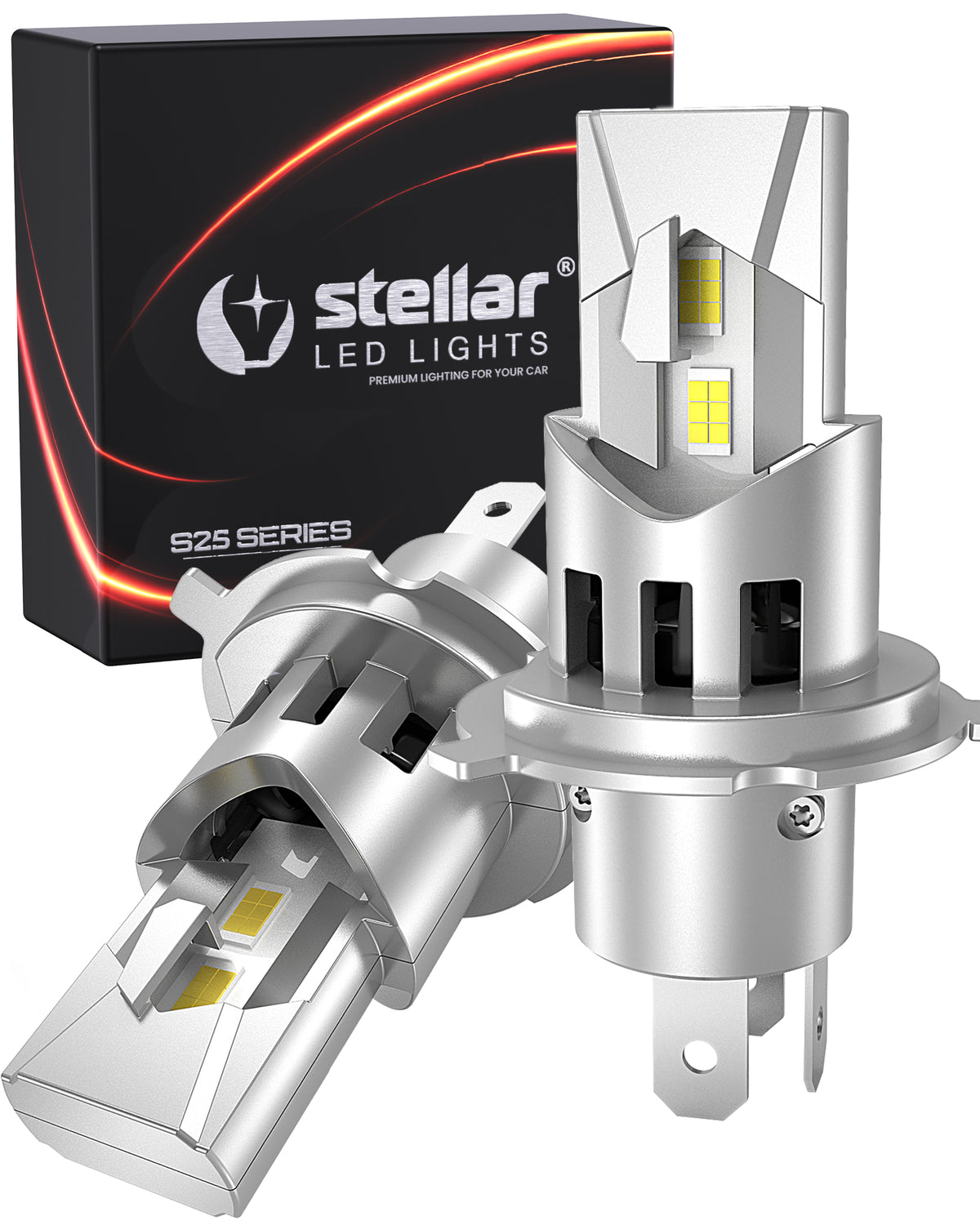 Stellar Lampe H4 (S25) – 1 Paar (2 Stück) LED,  +200 % Helligkeit, 1 Jahre Garantie