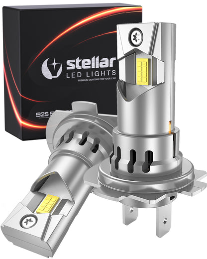 Stellar Lampe H7 (S25) – 1 Paar (2 Stück) LED,  +200 % Helligkeit, 1 Jahre Garantie